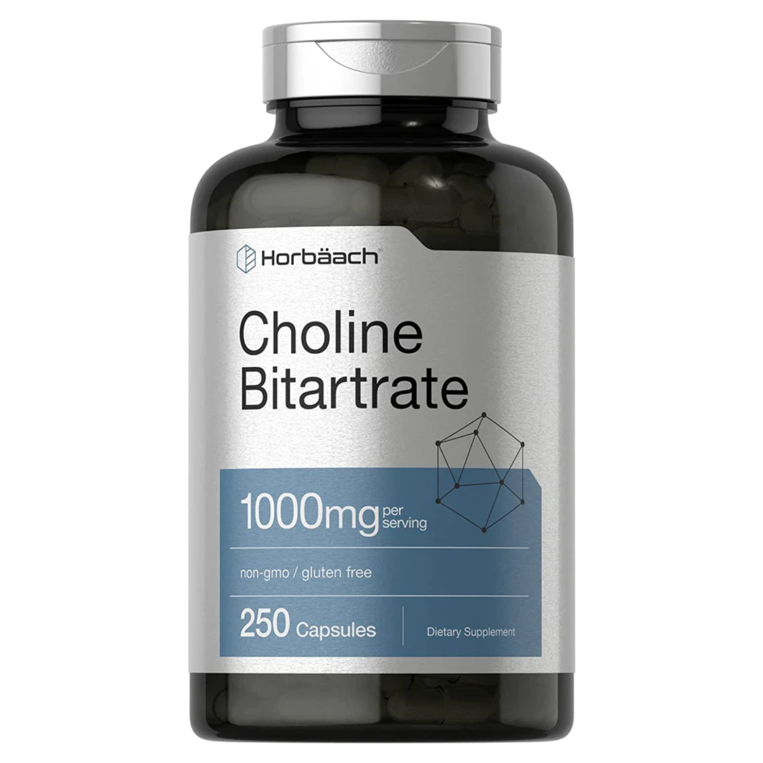 BITARTRATO DE COLINA HORBAACH 1,000 MG 250 CAPSULAS SIN GMO