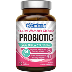 PROBIOTICOS Y PREBIOTICOS PARA MUJERES 34 CEPAS 200 BILLONES CFU 30 CAPSULAS SUREBOUNTY