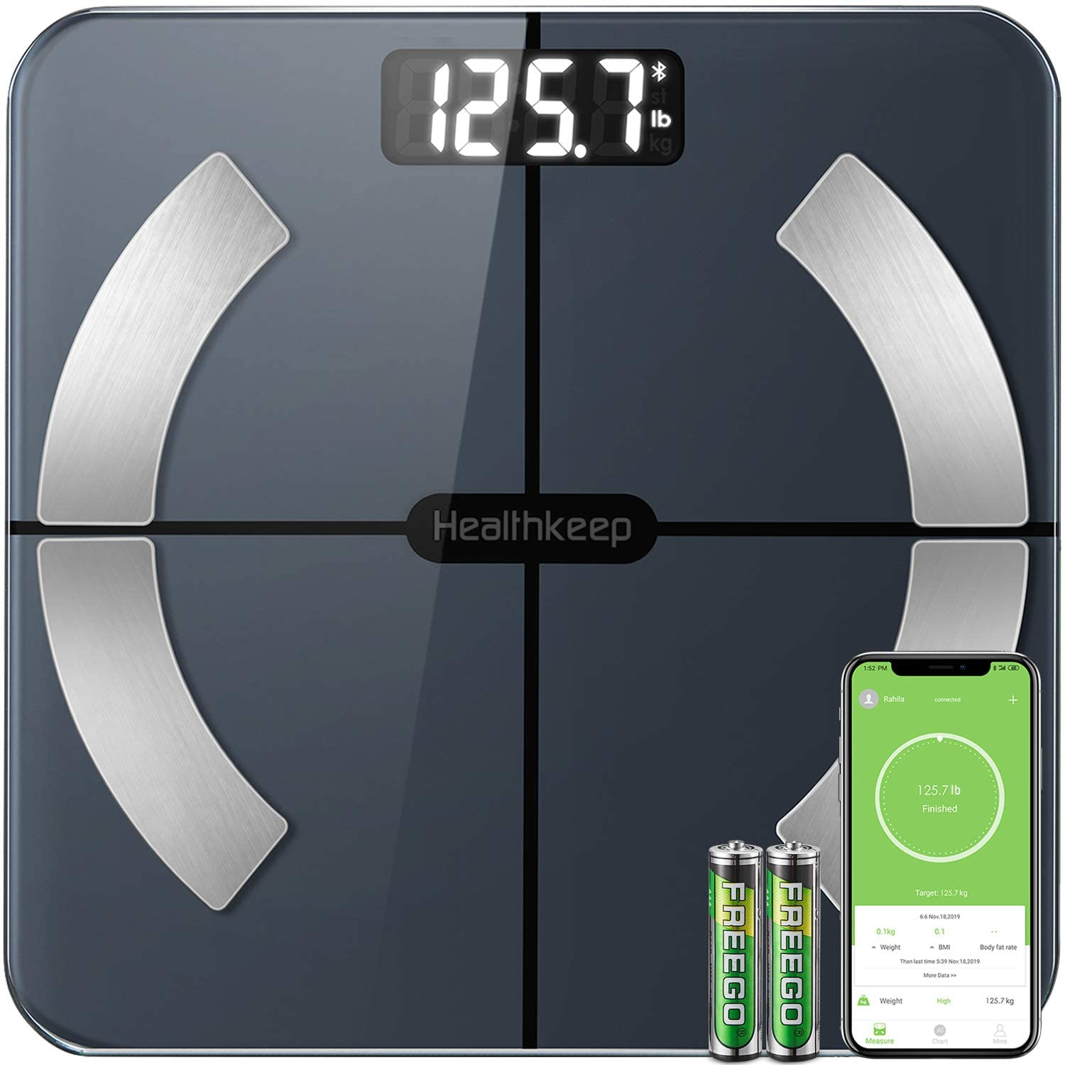 BALANZA DIGITAL SMART BLUETOOTH HEALTHKEEP 13 MEDIDAS IMC GRASA FG263LB