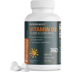 VITAMINA D3 10,000 IU 360 TABLETAS BRONSON