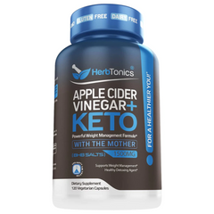 KETO +  VINAGRE DE MANZANA 1500 MG 120 CAPSULAS VEGANO HERBTONICS KETO + APPLE CIDER VINEGAR