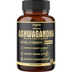 ASHWAGANDHA EXTRA FUERTE  4800 MG + RAIZ DE CURCUMA 185 MG + RAIZ DE RODIOLA 100 MG 180 CASPULAS VEGANO AGOBI