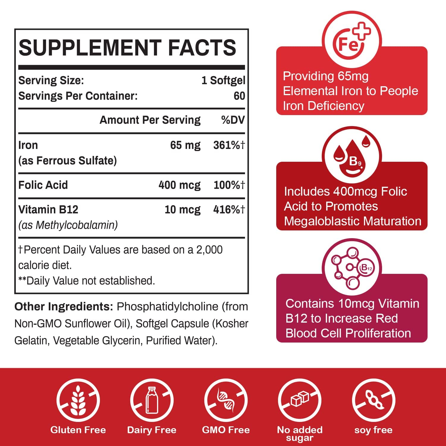 HIERRO LIPOSOMAL 350 MG 60 CAPSULAS BLANDAS SIN GMO SAPOTAX LIPOSOMAL IRON