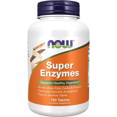 SUPER ENZIMAS DIGESTIVAS 547 MG(BETAÍNA 200 MG CON EXTRACTO DE BILIS DE BUEY 100 MG ) 180 TABLETAS NOW