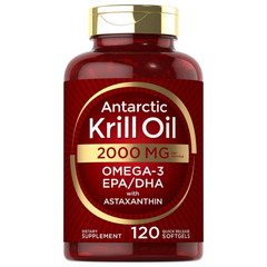 KRILL OIL 2000 MG ANTARCTIC OMEGA 3 180 MG CON EPA 80 MG Y DHA 40 MG 120 CAPSULAS BLANDAS SIN GMO CARLYLE