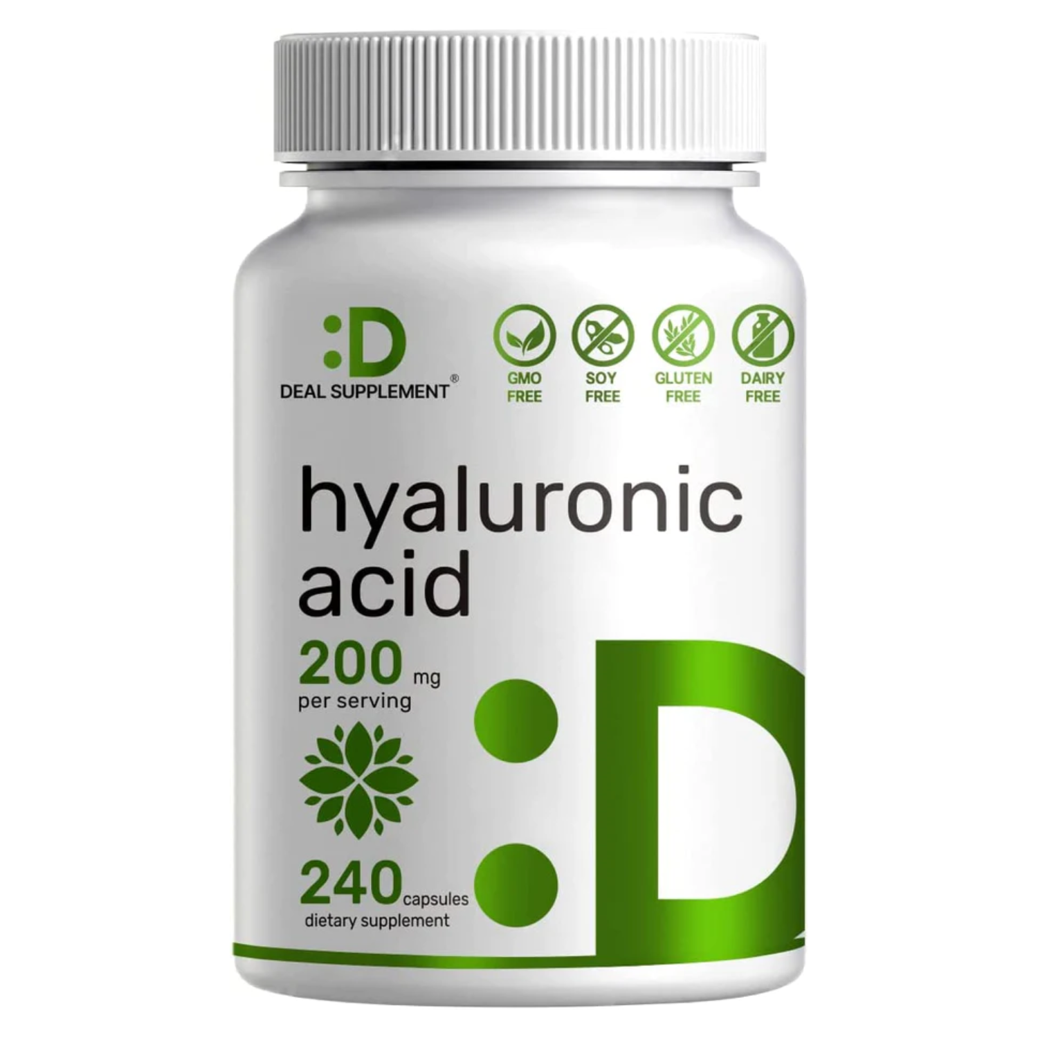 ÁCIDO HIALURONICO DEAL 200 MG HYALURONIC ACID 240 CAPSULAS SIN GMO