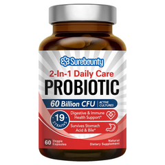 PROBIOTICOS  19 CEPAS 60 BILLONES CFU 60 CAPSULAS VEGETALES SUREBOUNTY