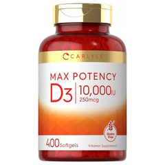 VITAMINA D3 CARLYLE 10,000 IU 400 CAPSULAS BLANDAS SIN GMO