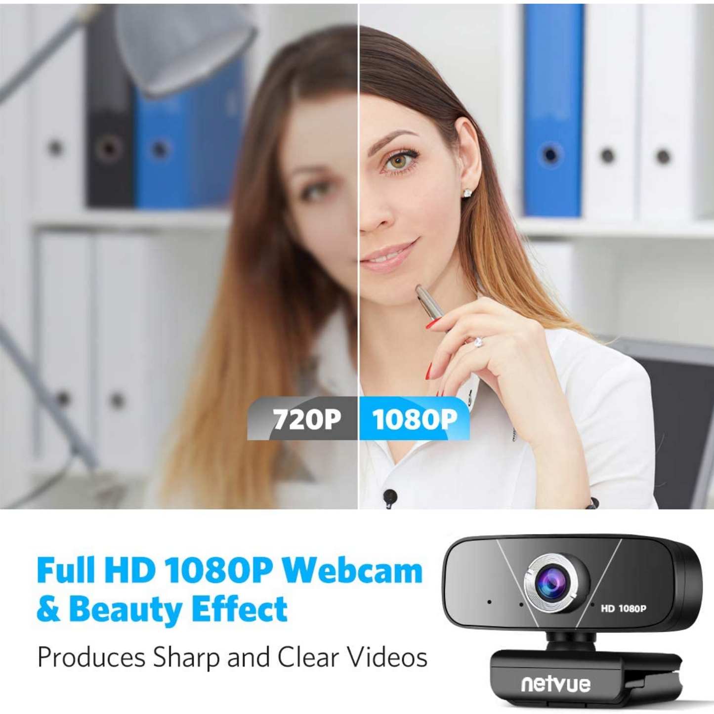CAMARA WEB FULL HD 1080P NETVUE WEBCAM CON MICROFONO