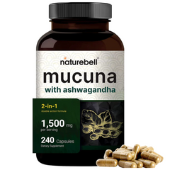 MUCUNA PRURIENS CON ASHWAGANDHA NATUREBELL 1500 MG 240 CAPSULAS