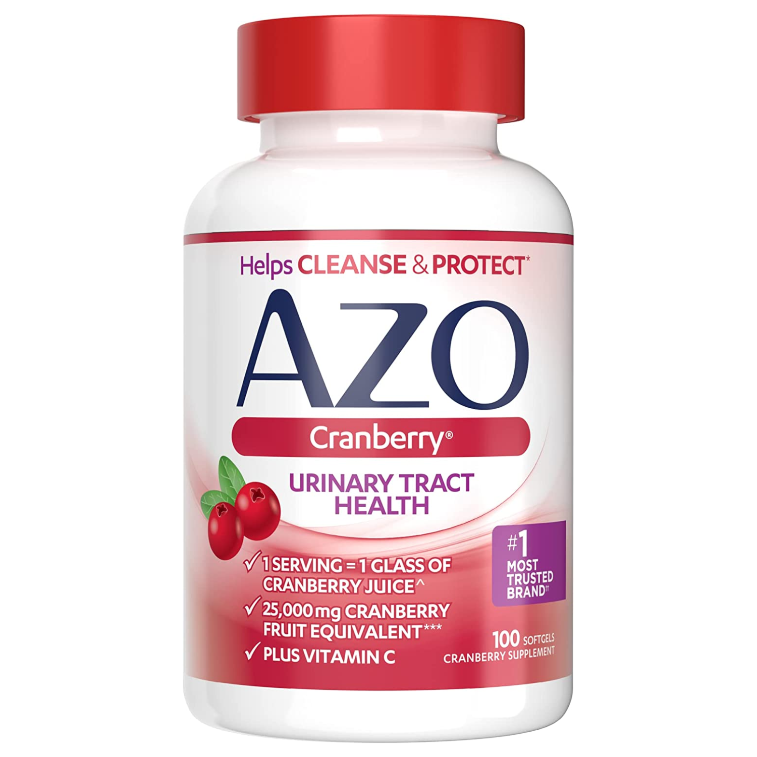 ARANDANO ROJO  25000 MG CON VITAMINA C 120 MG 100 CAPSULAS BLANDAS AZO CRANBERRY