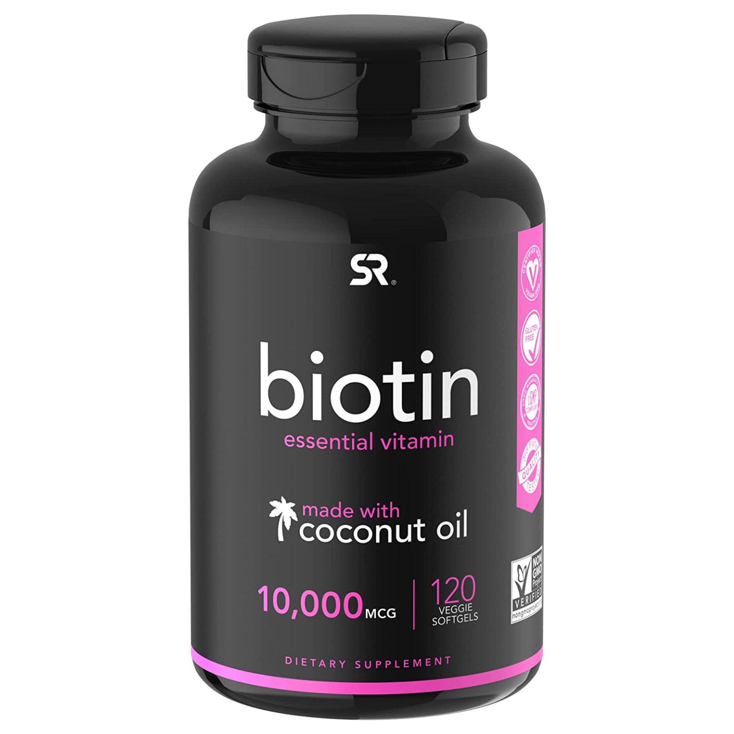 BIOTINA 10,000 MCG 120 CAPSULAS BLANDAS SIN GMO SPORTS RESEARCH