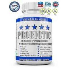 PROBIOTICOS 30 CEPAS 100 BILLONES CFU 60 CAPSULAS SIN GMO BIO HEALTH HERB