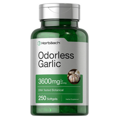 ODORLESS GARLIC AJO SIN OLOR HORBAACH 3600 MG 250 CAPSULAS BLANDAS SIN GMO