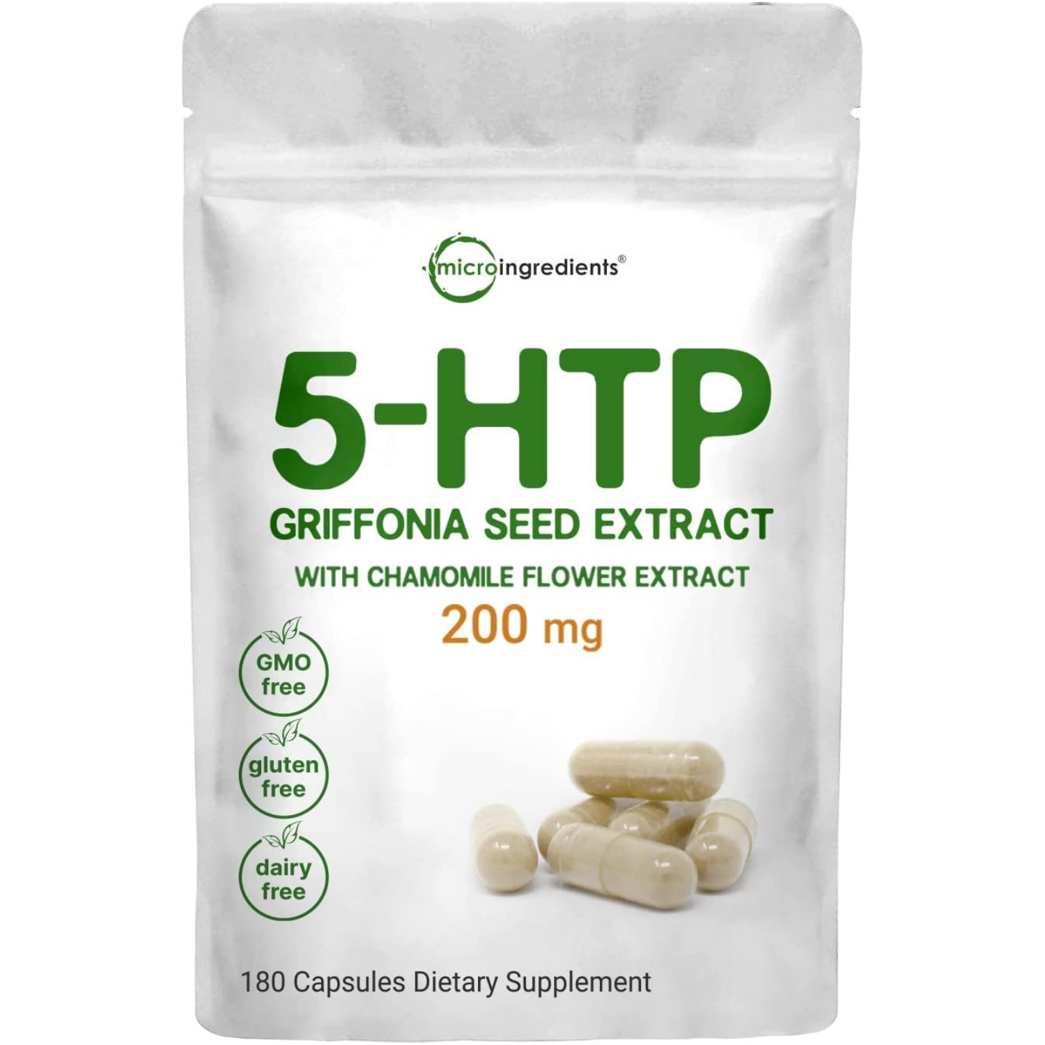 5-HTP 200 MG EXTRACTO DE SEMILLA DE GRIFONIA 200 MG 180 CAPSULAS SIN GMO MICROINGREDIENTS