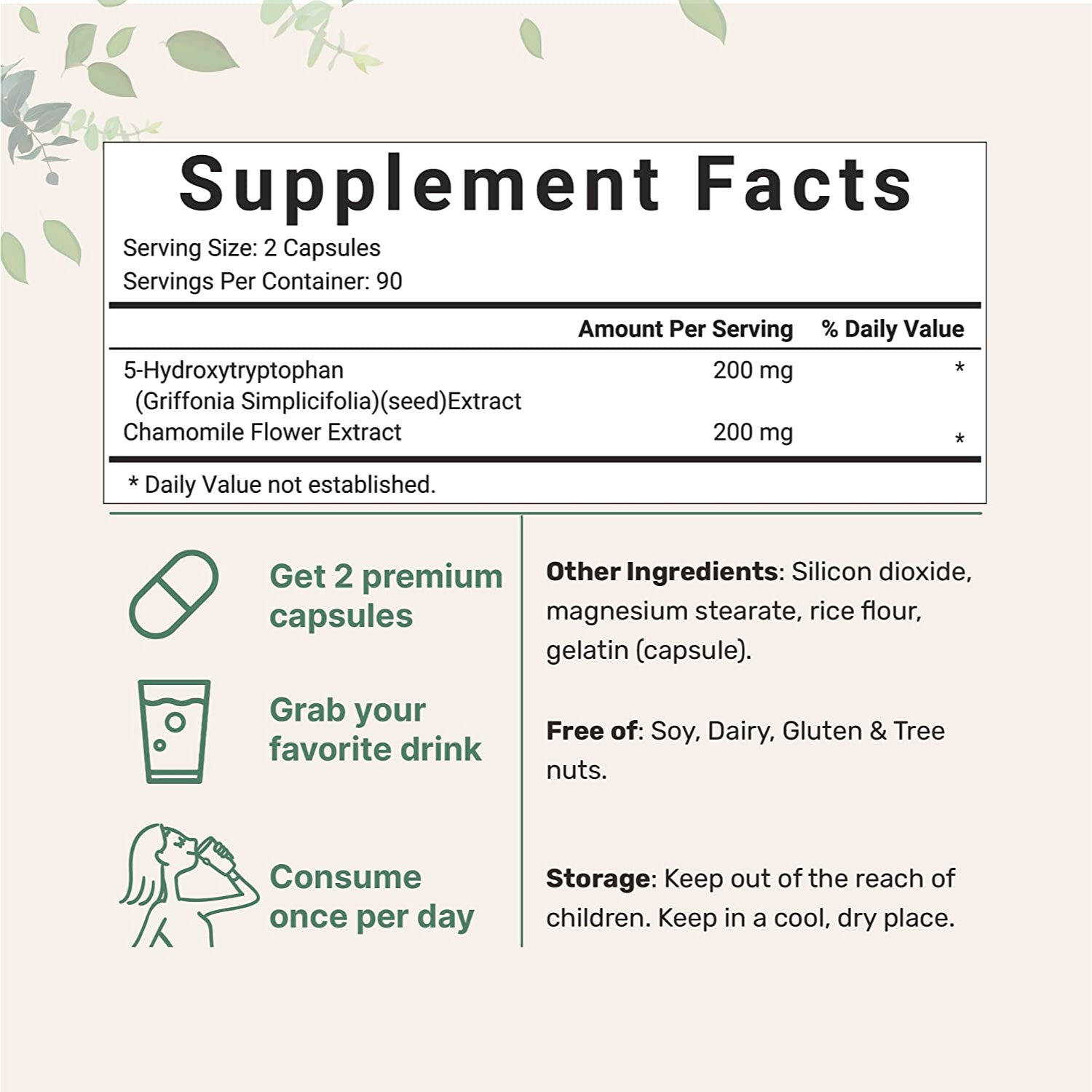 5-HTP 200 MG EXTRACTO DE SEMILLA DE GRIFONIA 200 MG 180 CAPSULAS SIN GMO MICROINGREDIENTS