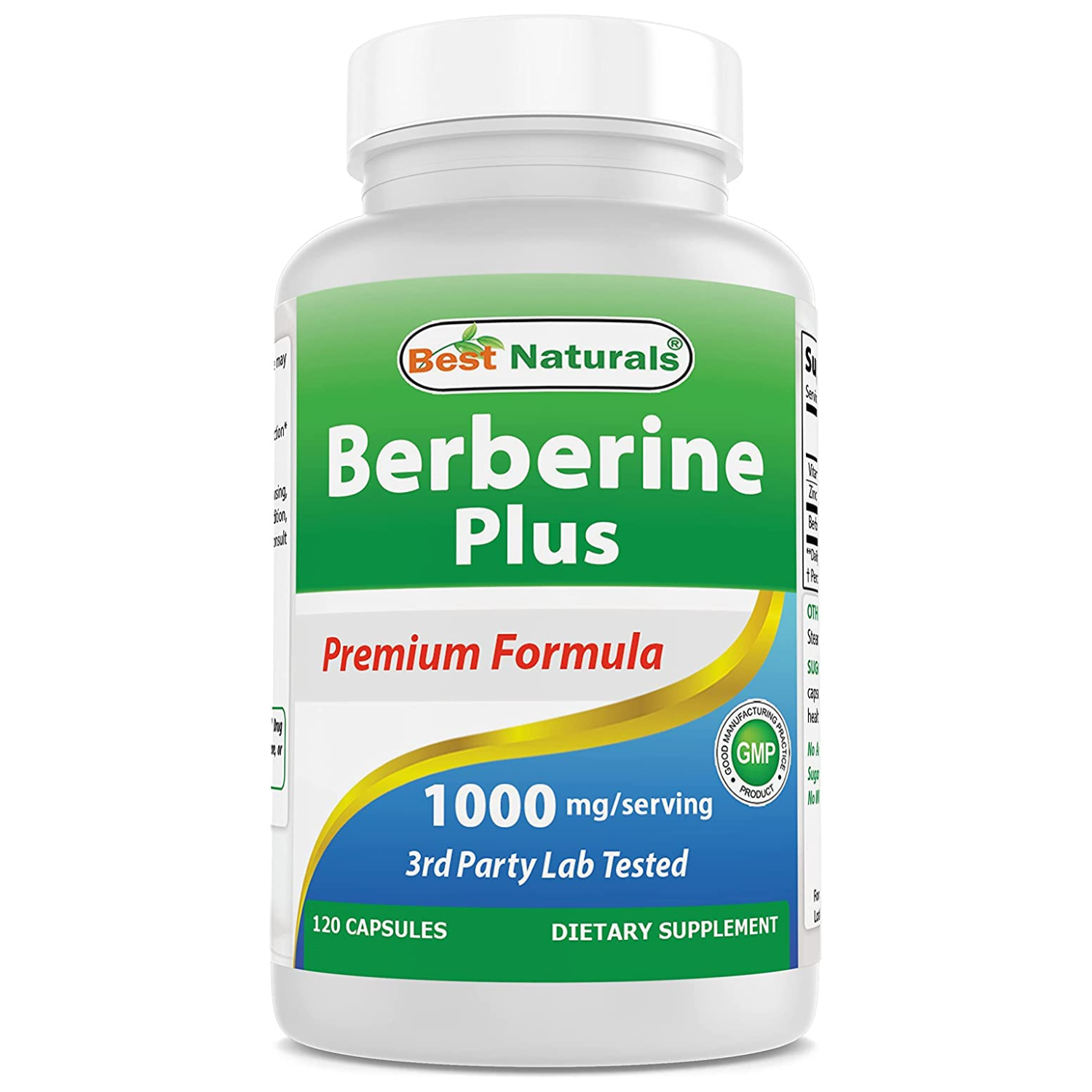 BERBERINA PLUS 1000 MG CON VITAMINA C 120 MG Y ZINC 30 MG 120 CAPSULAS SIN GMO BEST NATURALS