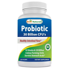 PROBIOTICOS 10 CEPAS 30 BILLONES CFU 120 CAPSULAS VEGETALES BEST NATURALS