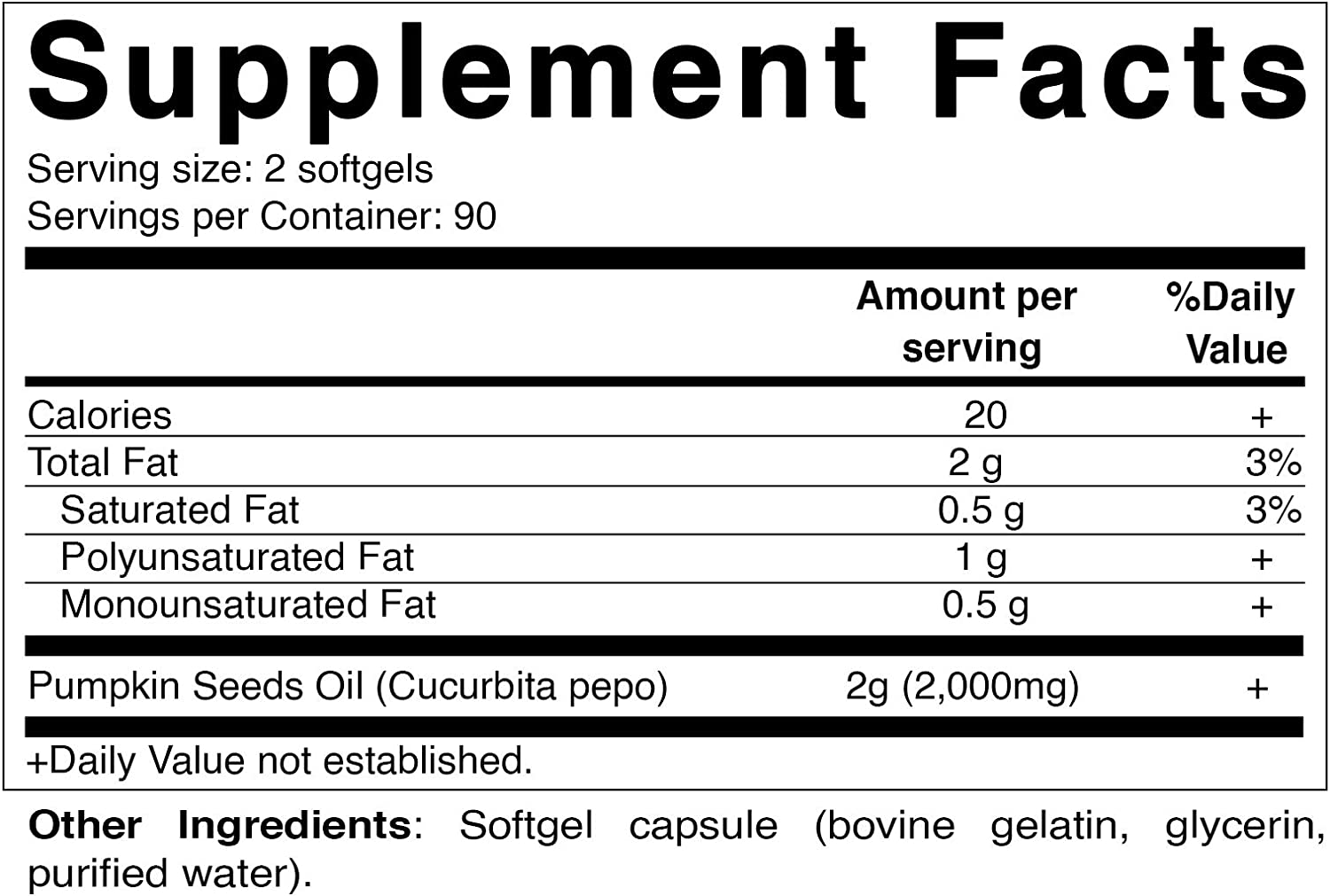 SEMILLAS DE CALABAZA 2000 MG 180 CAPSULAS BLANDAS SIN GMO VITAMATIC PUMPKIN SEEDS