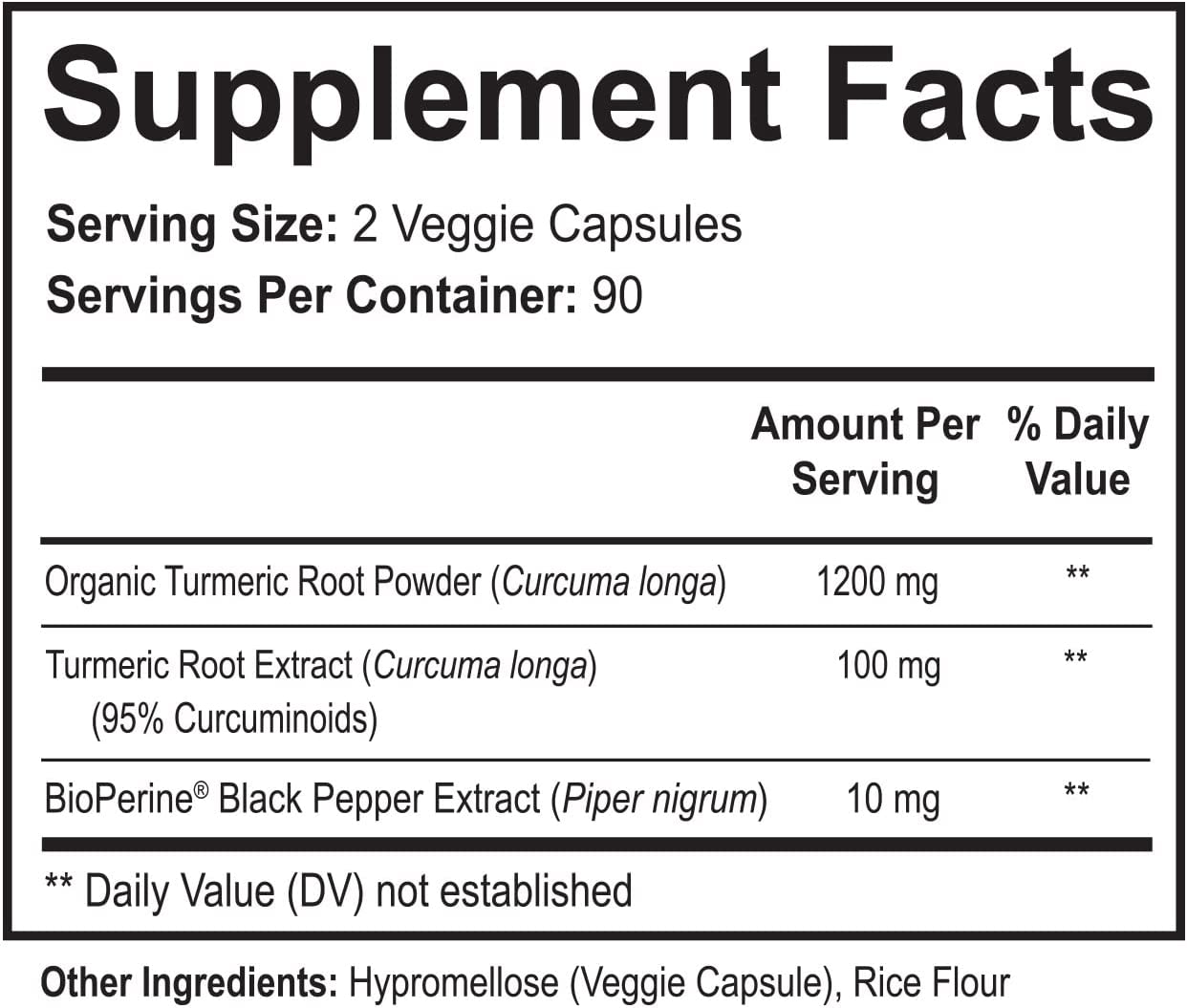 CURCUMA CON BIOPERINA 1310 MG 180 CAPSULAS NUTRIFLAIR