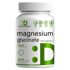 GLICINATO DE MAGNESIO DEAL SUPPLEMENTS  750 MG 200 CAPSULAS