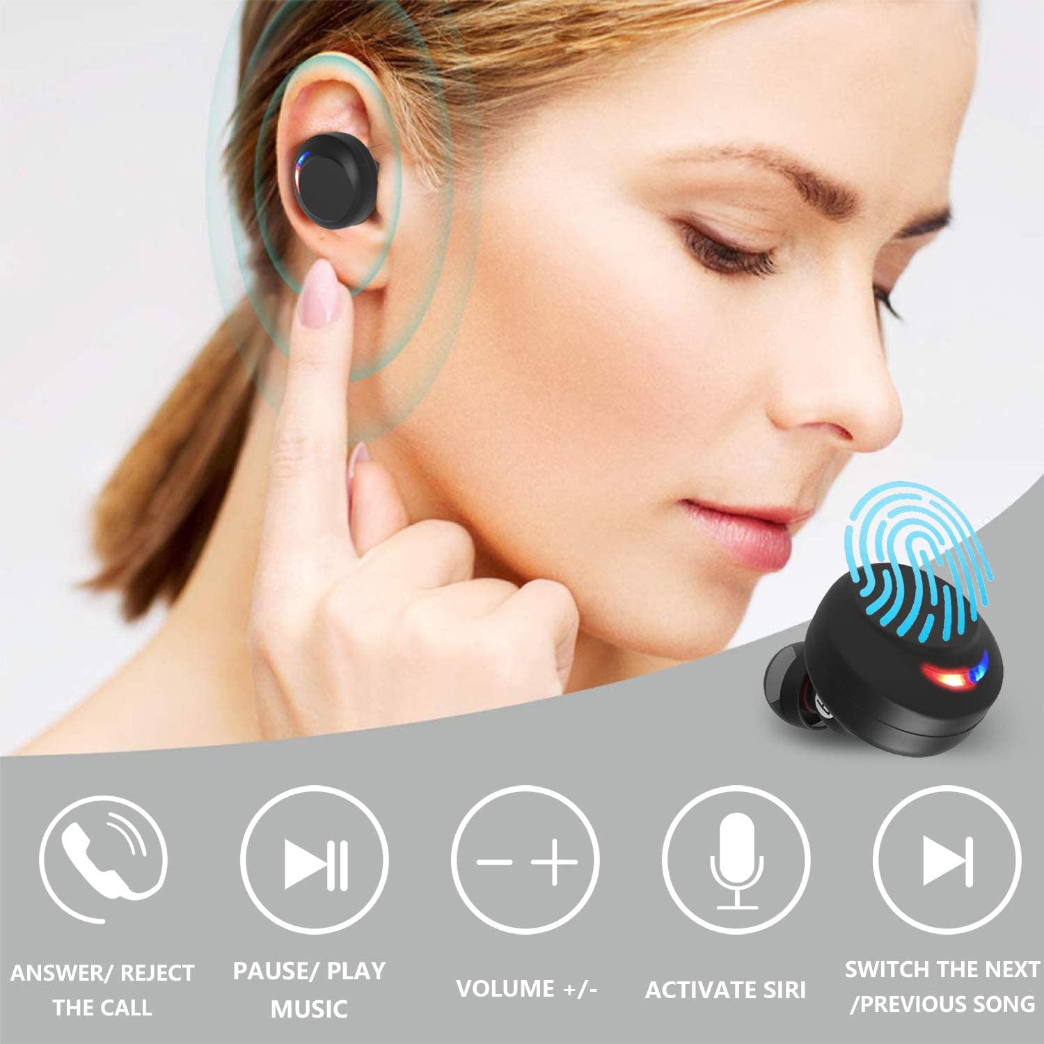 INNUNE Cascos Inalambricos Gaming Auriculares Bluetooth con Micro