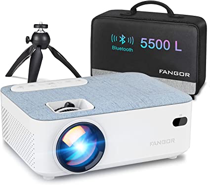 MINI PROYECTOR PORTATIL MULTIMEDIA FANGOR F-206A CON BLUETOOTH 6000 LUMENES 170 PULGADAS PARA CINE EN CASA, KARAOKE, OFICINA