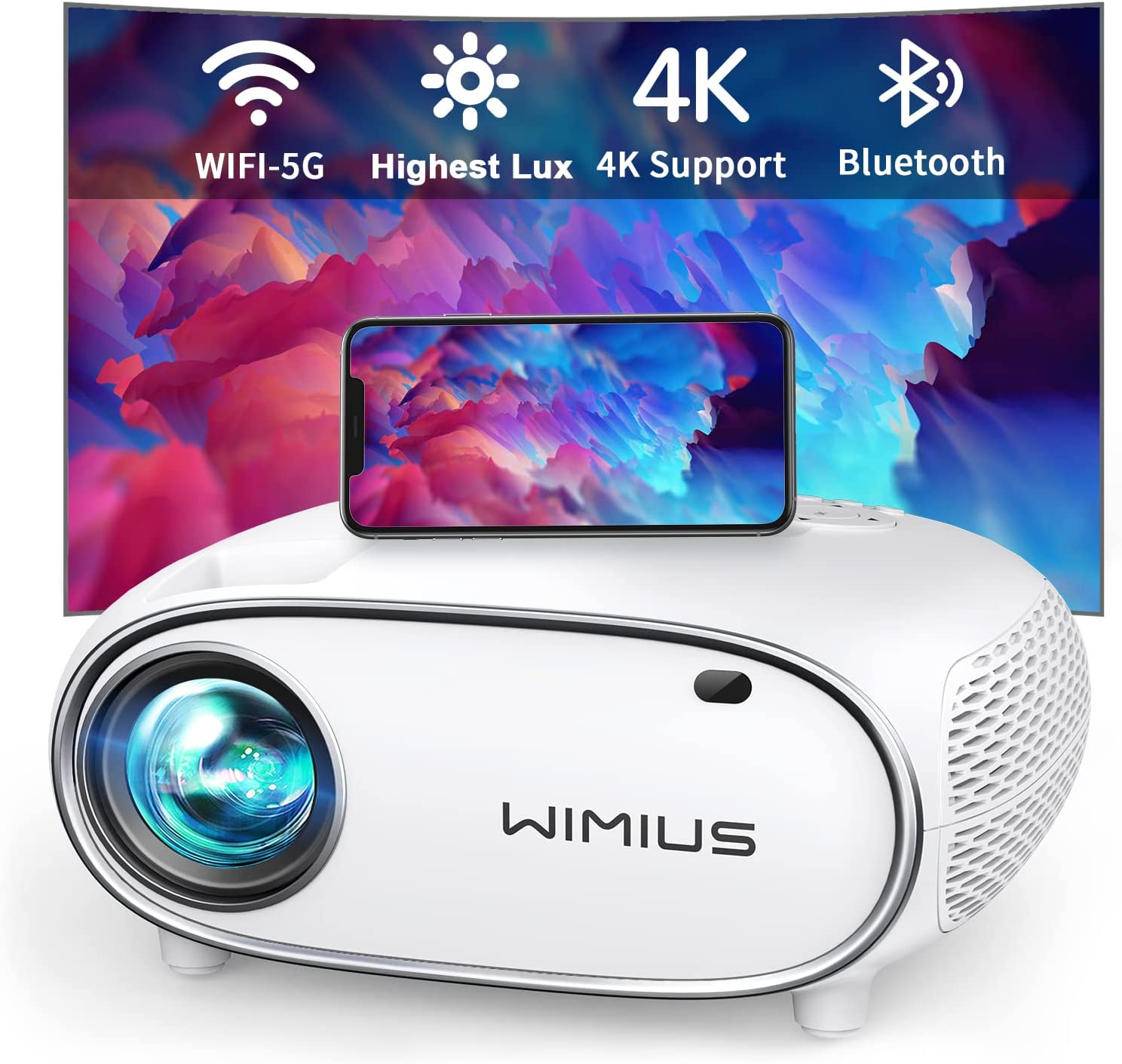 PROYECTOR PORTATIL MULTIMEDIA WIMIUS P60 370 LUMENS ANSI 300 PULGADAS