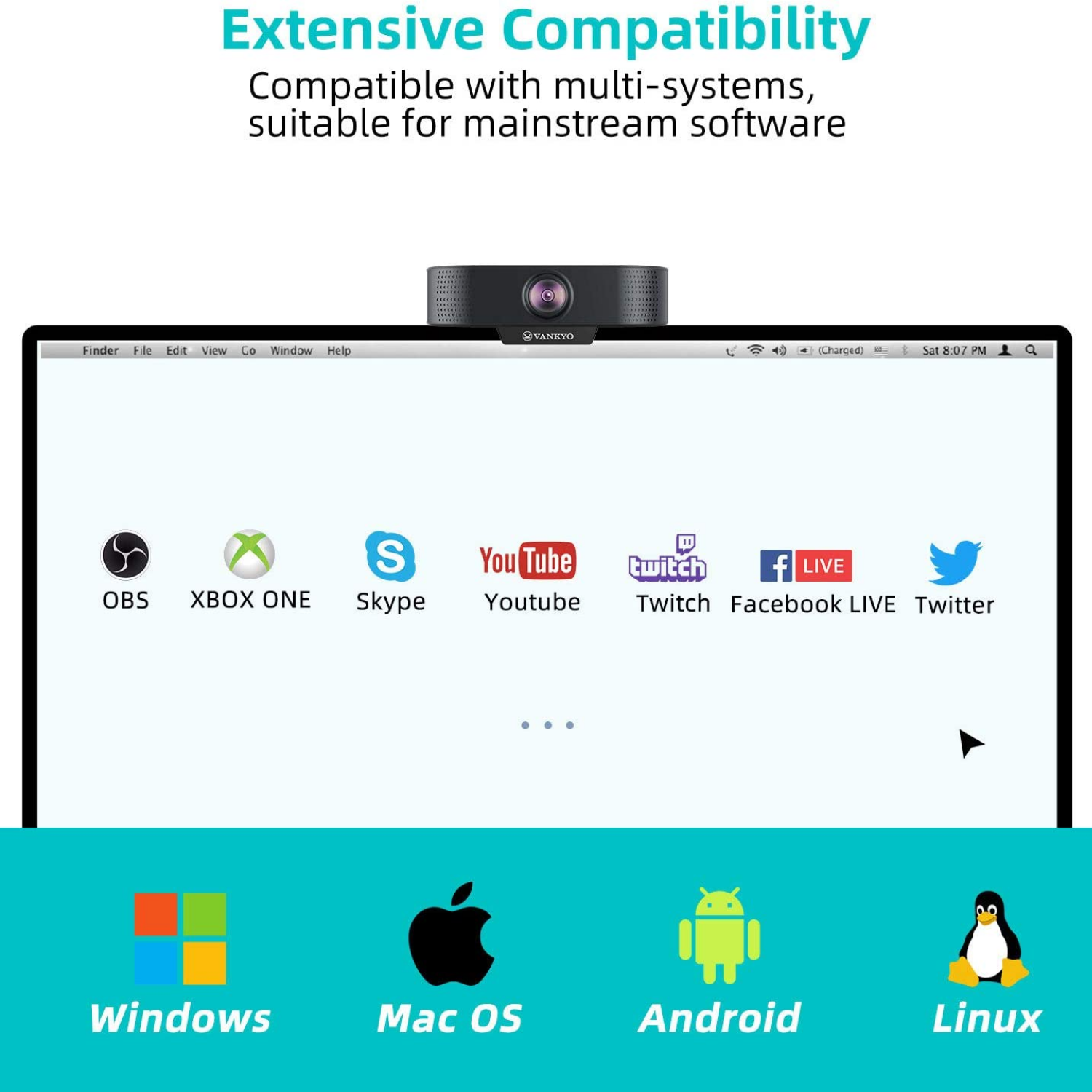 CAMARA WEB 1080P FULL HD VANKYO WEBCAM CON MICROFONO
