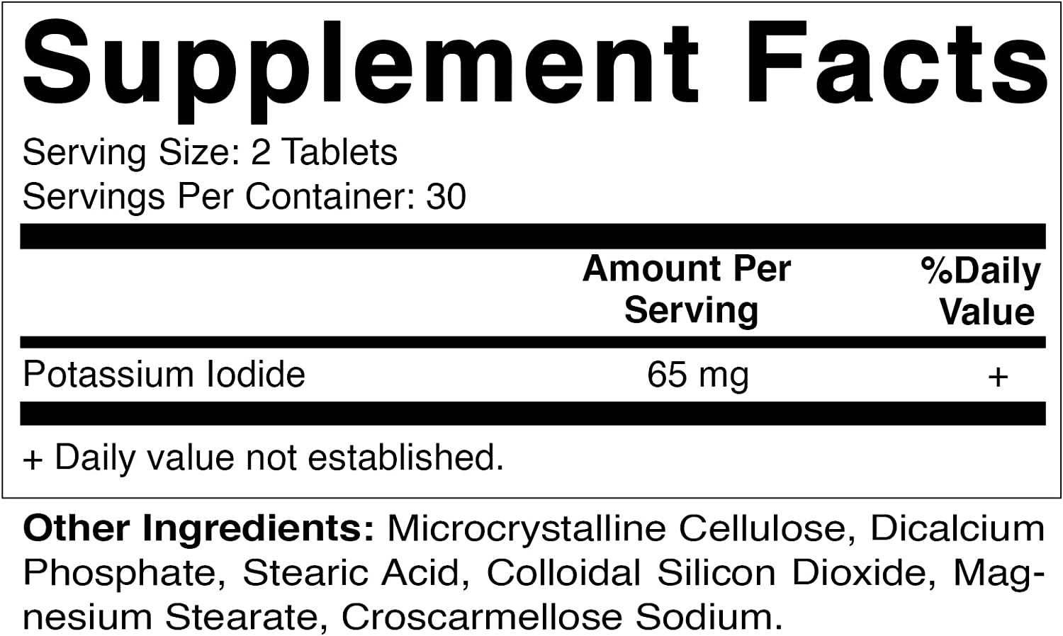 YODURO DE POTASIO  65 MG 60 TABLETAS VITAMATIC