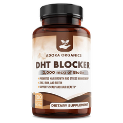 BLOQUEADOR DHT CON BIOTINA 2,000 MCG Y ZINC 5 MG 180 CAPSULAS VEGANO ADORA ORGANICS BLOCKER