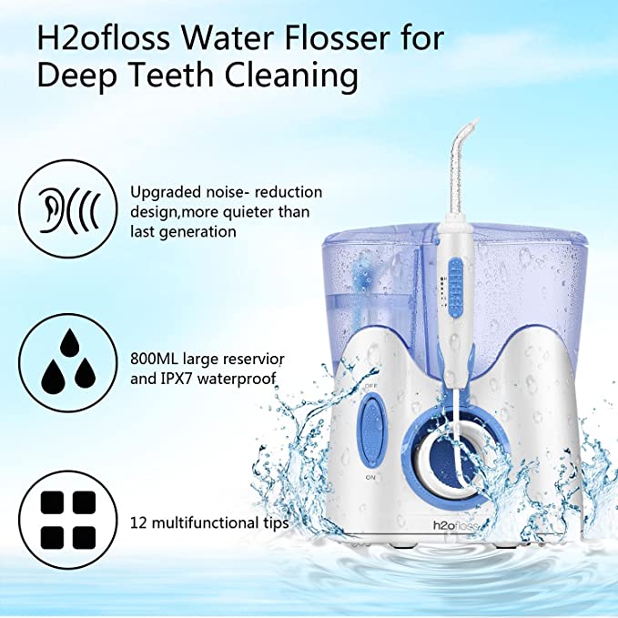 IRRIGADOR DENTAL H2OFLOSS 12 PUNTAS 6 MODOS IRRIGADOR DENTAL PARA LA FAMILIA