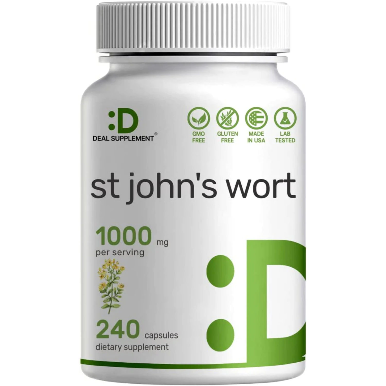 HIERBA DE SAN JUAN ST JHONS WORT DEAL SUPPLEMENTS 1,000 MG 240 CAPSULAS SIN GMO