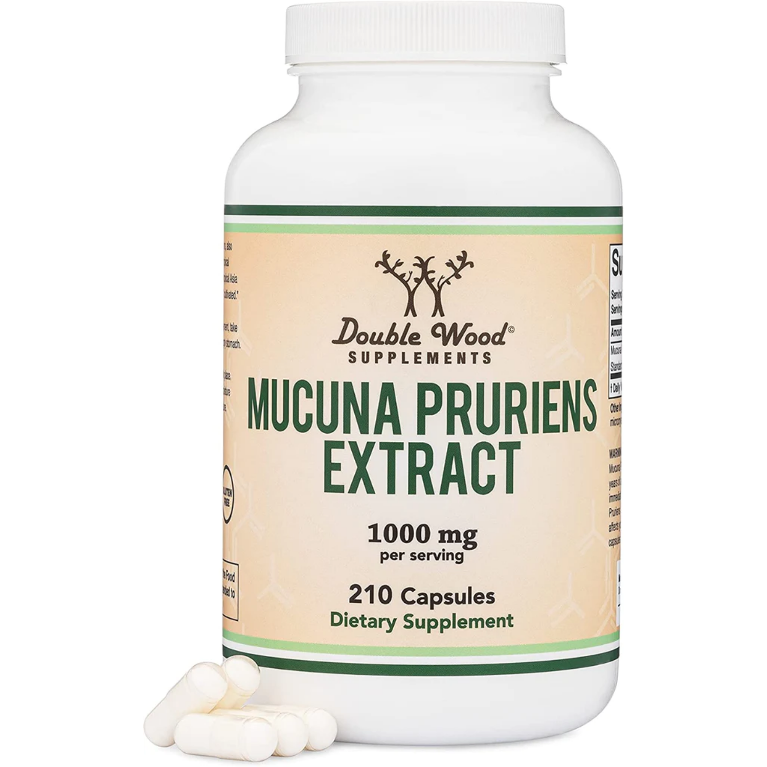 MUCUNA PRURIENS DOUBLE WOOD 1000 MG 210 CAPSULAS