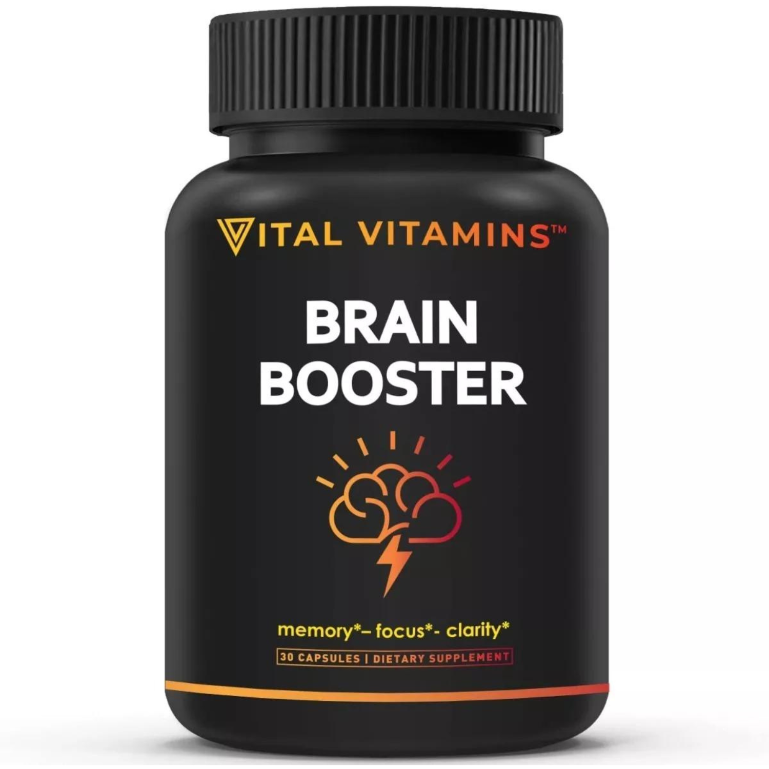 ESTIMULADOR DEL CEREBRO  600 MG 30 CON VITAMINA B12 500 MCG CAPSULAS VITAL SIN GMO VITAMINS BRAIN BOOSTER