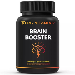 ESTIMULADOR DEL CEREBRO  600 MG 30 CON VITAMINA B12 500 MCG CAPSULAS VITAL SIN GMO VITAMINS BRAIN BOOSTER