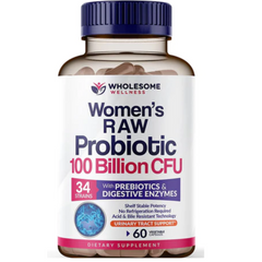 PROBIOTICOS Y PREBIOTICOS PARA MUJERES   34 CEPAS 100 BILLONES CFU 60 CAPSULAS VEGETALES WHOLESALE WELLNESS