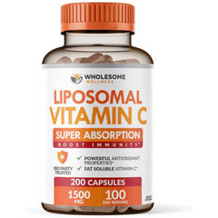 VITAMINA C LIPOSOMAL 1,500 MG 200 CAPSULAS WHOLESOME WELLNESS