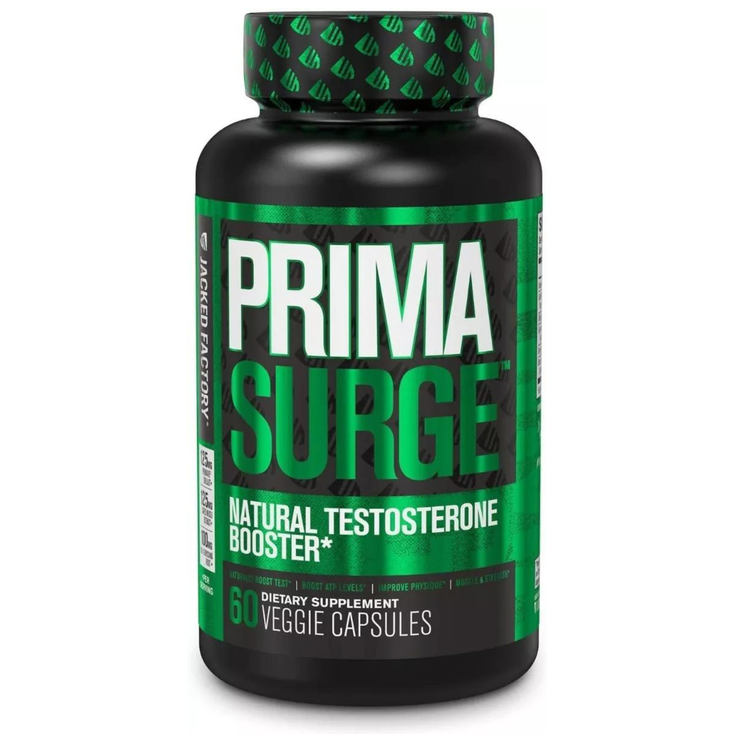 PRIMA SURGE TESTOSTERONA NATURAL  610 MG Y ASHWAGANDHA 250 MG  60 CAPSULAS VEGETALES JACKED FACTORY