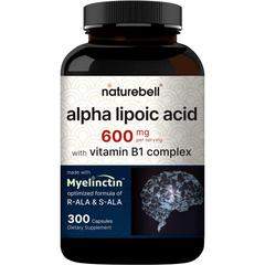 ACIDO ALFA LIPOICO NATUREBELL 600 MG 300 CAPSULAS CON VITAMINA B1 SIN GMO