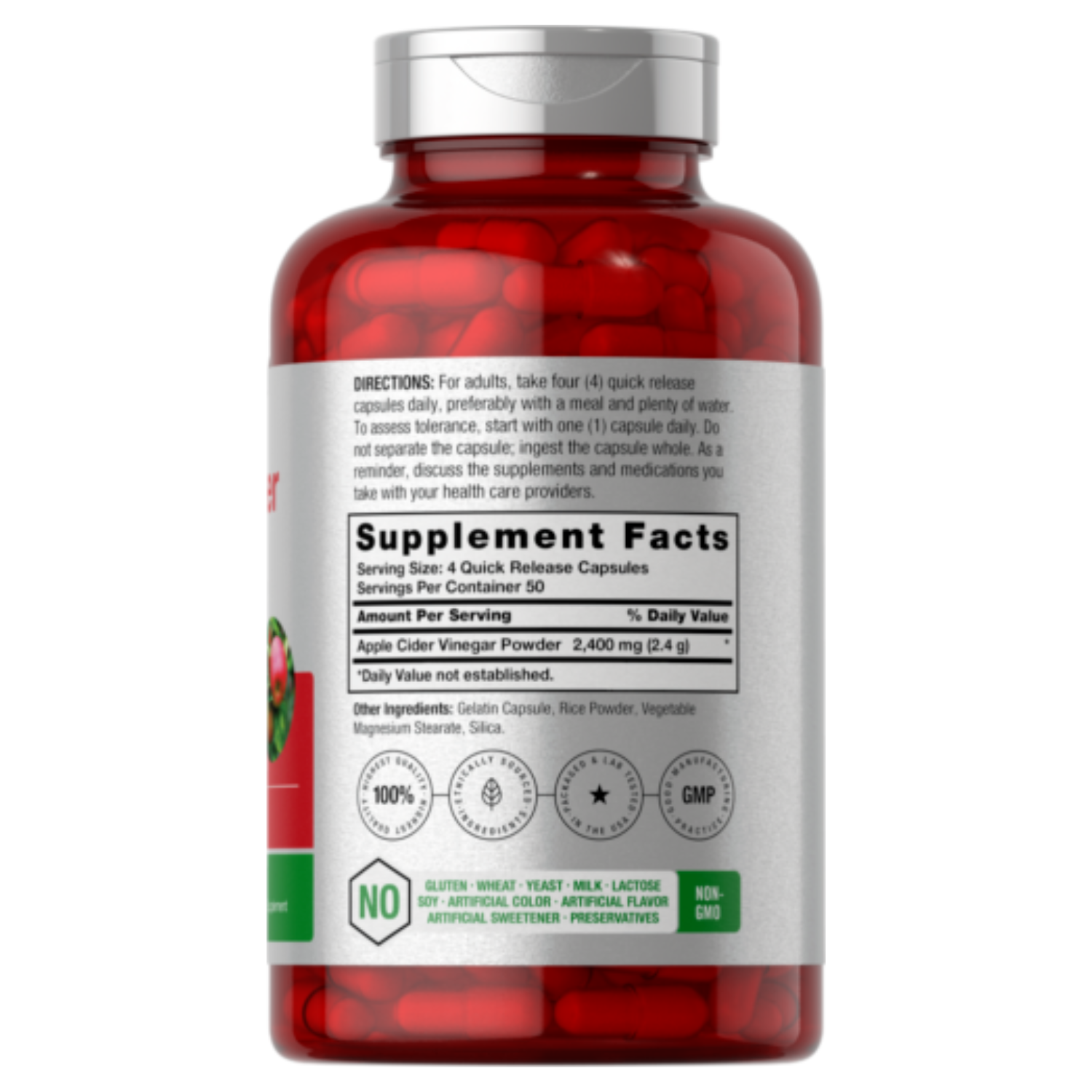 VINAGRE DE MANZANA 2,400 MG 200 CAPSULAS HORBAACH