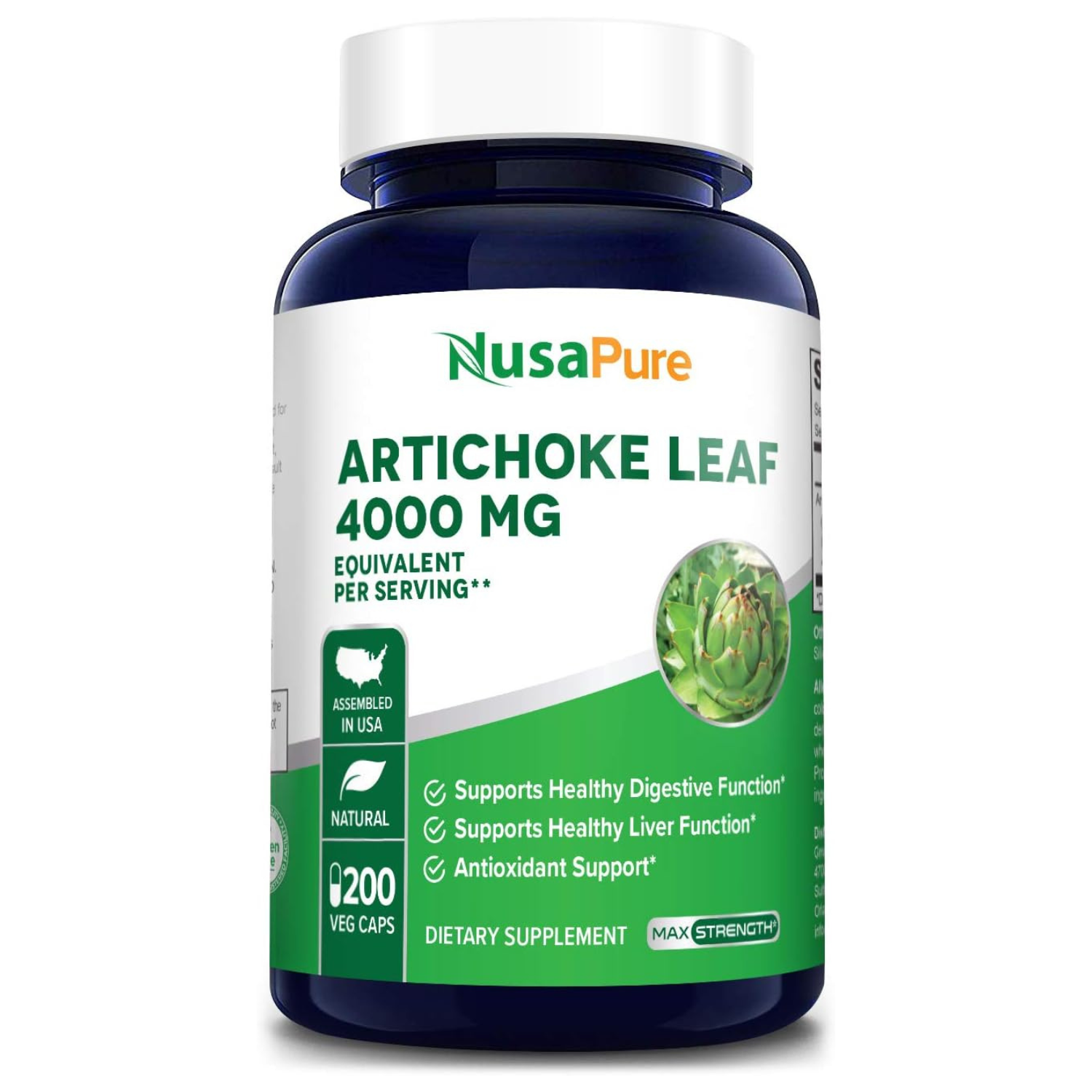 EXTRACTO DE ALCACHOFA 4,000 MG 200 CAPSULAS NUSAPURE