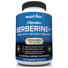 BERBERINA 1200 MG CON CANELA DE CEYLAN  200 MG 120 CAPSULAS VEGANO NUTRIVEIN