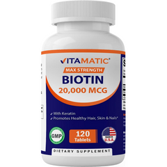 BIOTINA  20000 MCG CON KERATINA 100 MG 120 TABLETAS SIN GMO VITAMATIC