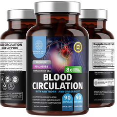 CIRCULACIÓN SANGUÍNEA 8 HIERBAS (NIACINA 10 MG CON EXTRACTO DE FLORES 250 MG Y RAIZ DE JENGIBRE 100 MG ) 490 MG 90 CAPSULAS SIN GMO NUMBER ONE BLOOD CIRCULATION