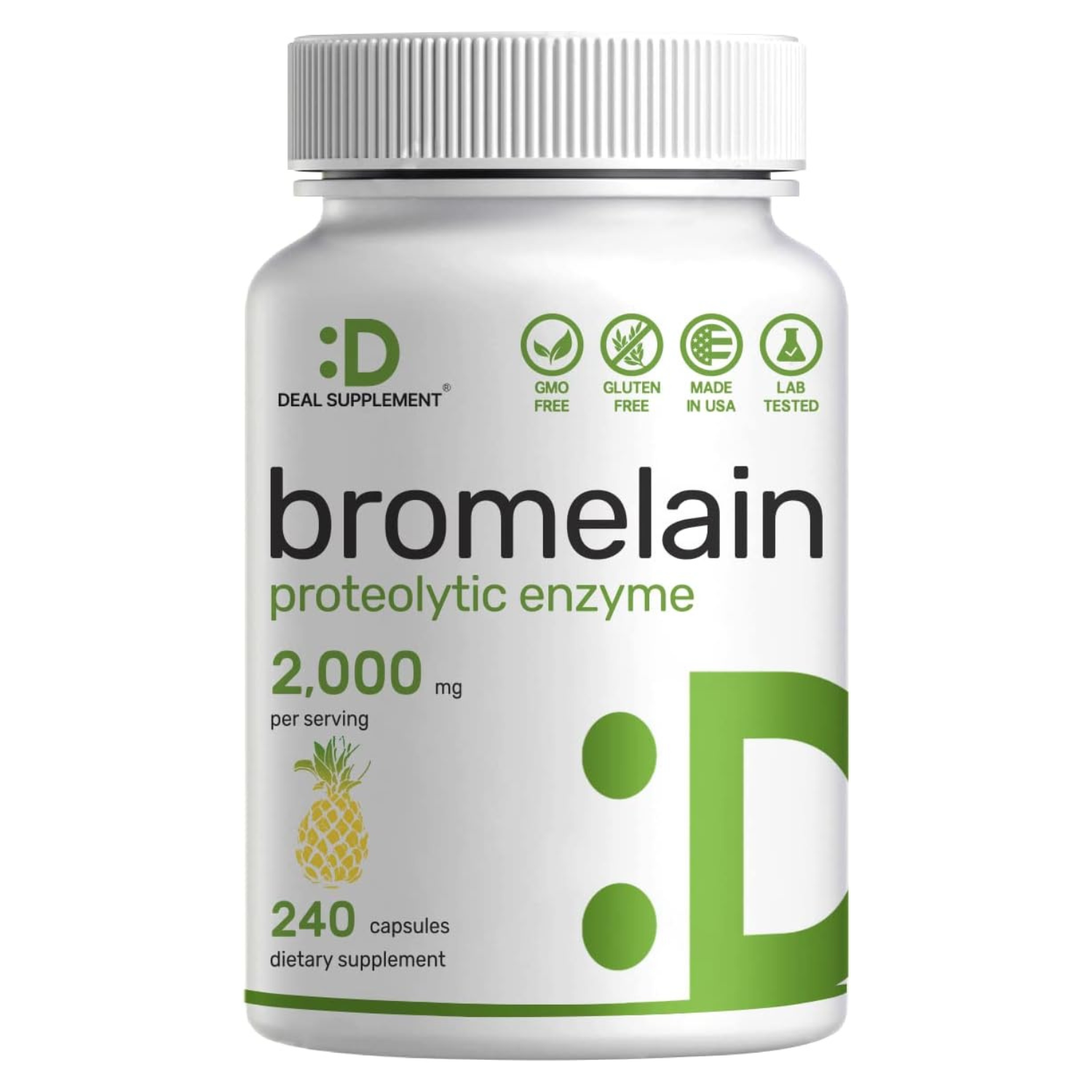 BROMELINA DEAL 2000 MG 240 CAPSULAS SIN GMO