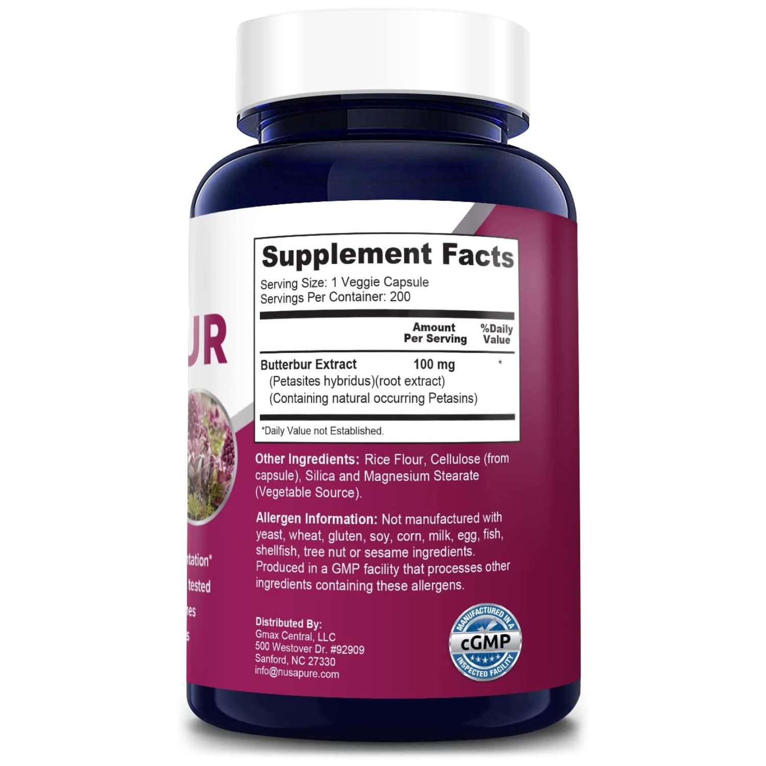 BUTTERBUR NUSAPURE 100 MG 200 CAPSULAS VEGANO