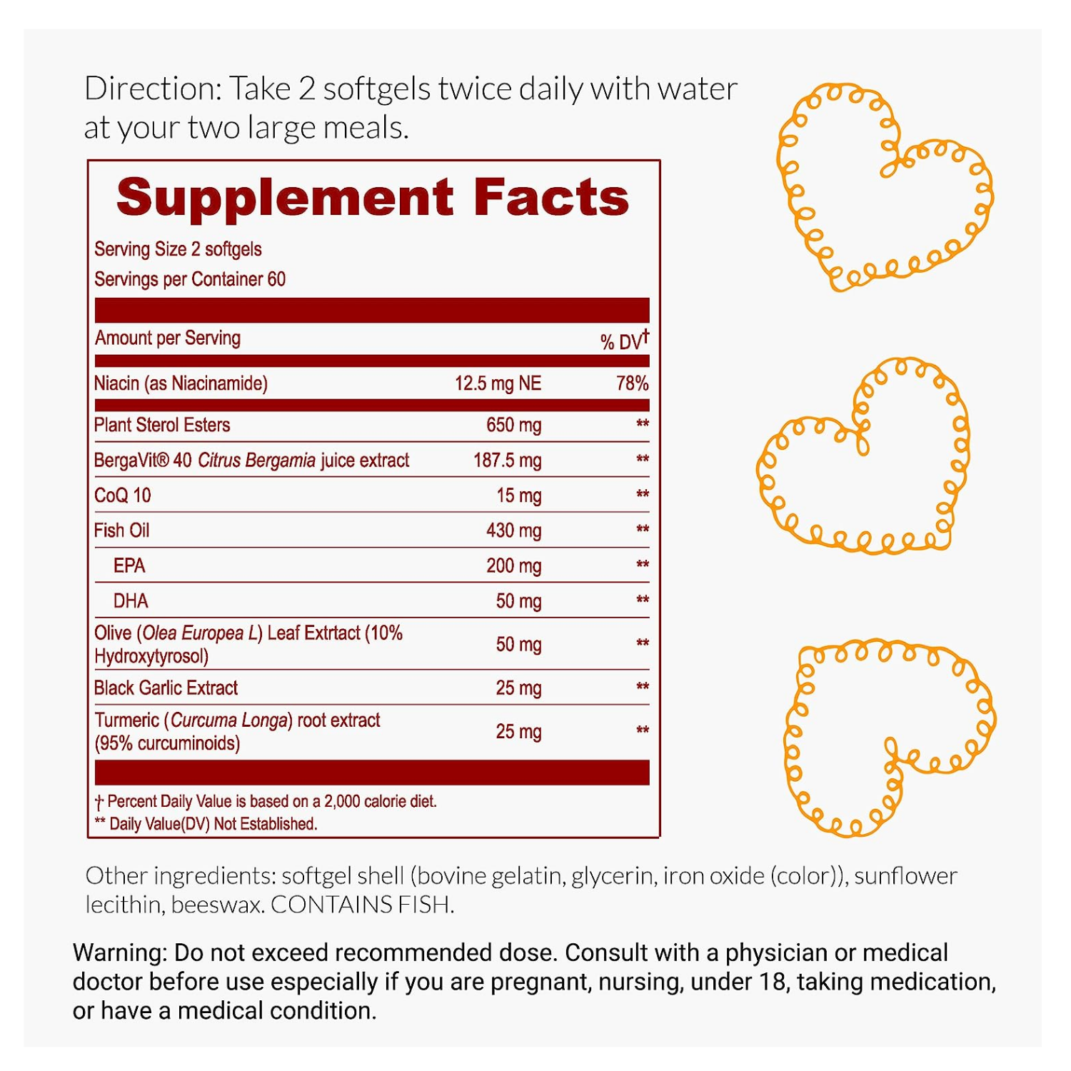 COLESTEROL SALUD DEL CORAZÓN CON COENZIMA COQ10 15 MG 120 CAPSULAS BLANDAS SIN GMO UPNOURISH