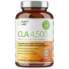 CLA ÁCIDO LINOLEICO CONJUGADO 4,500 MG 180 CAPSULAS BLANDAS SIN GMO PURITY LABS