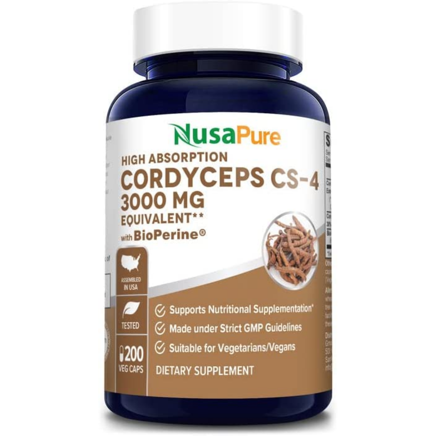 CORDYCEPS CS4 3000 MG 200 CAPSULAS NUSAPURE